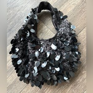 ASOS Black and Silver Sequin Shoulder Bag